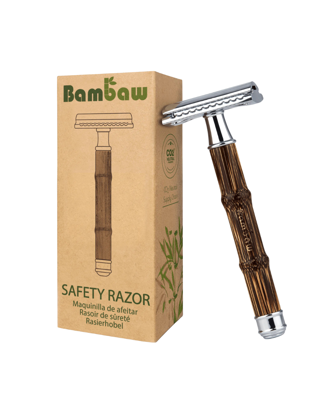Bamboo Safety Razor | Slim Silver