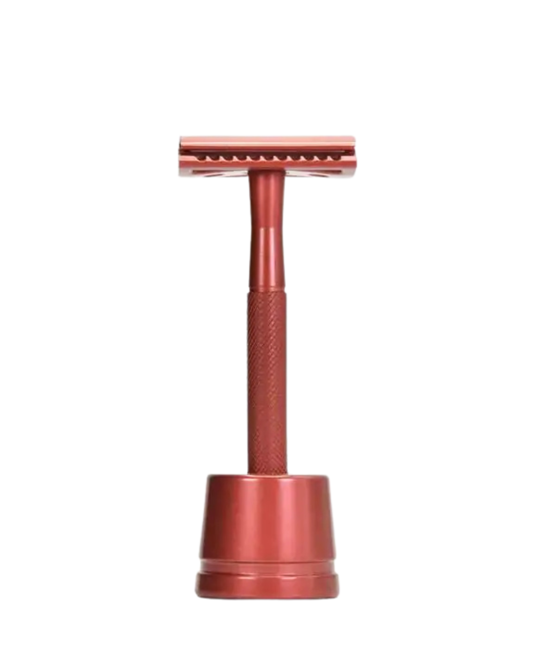 Metal Safety Razor with Stand | Red