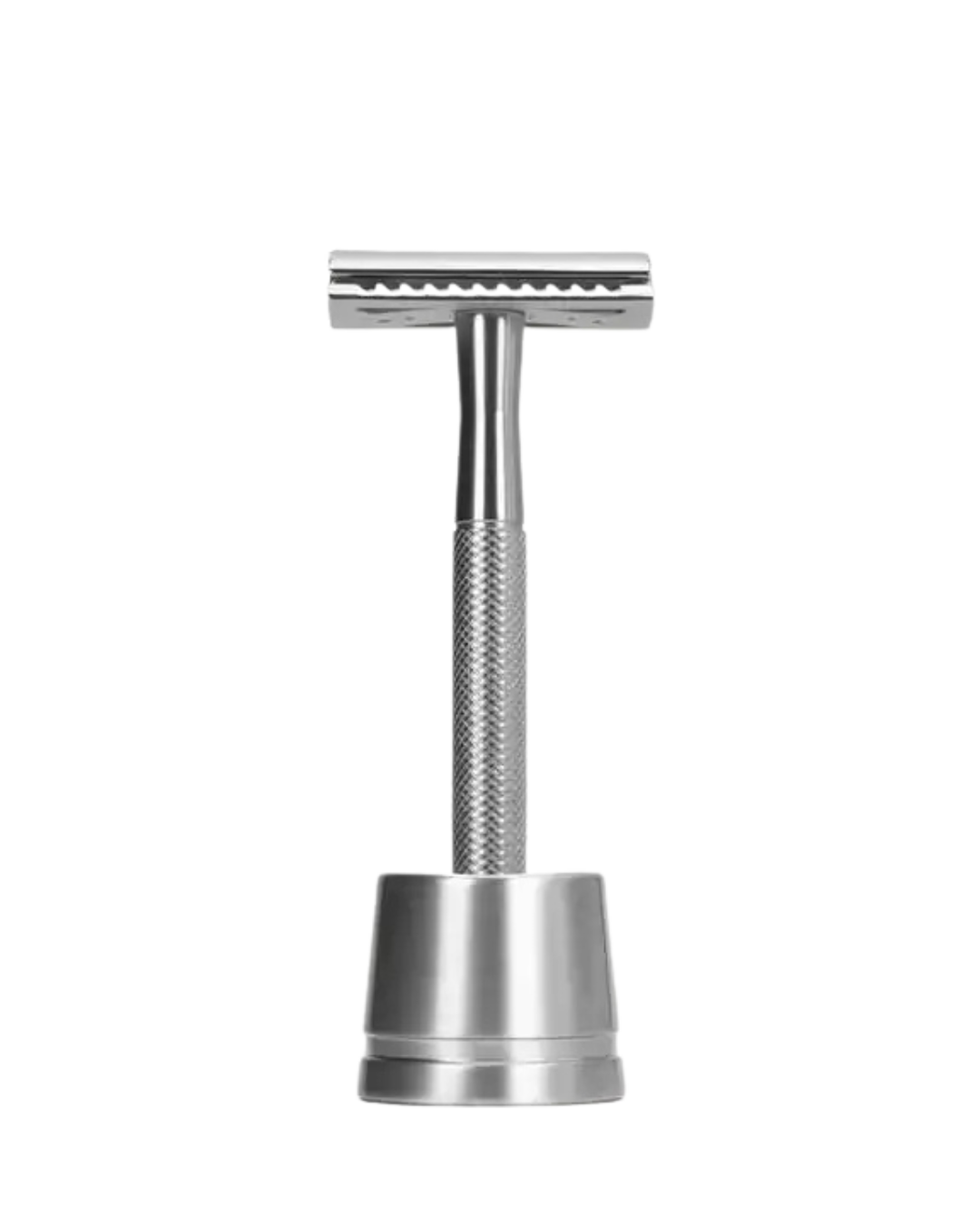 Metal Safety Razor with Stand | Silver