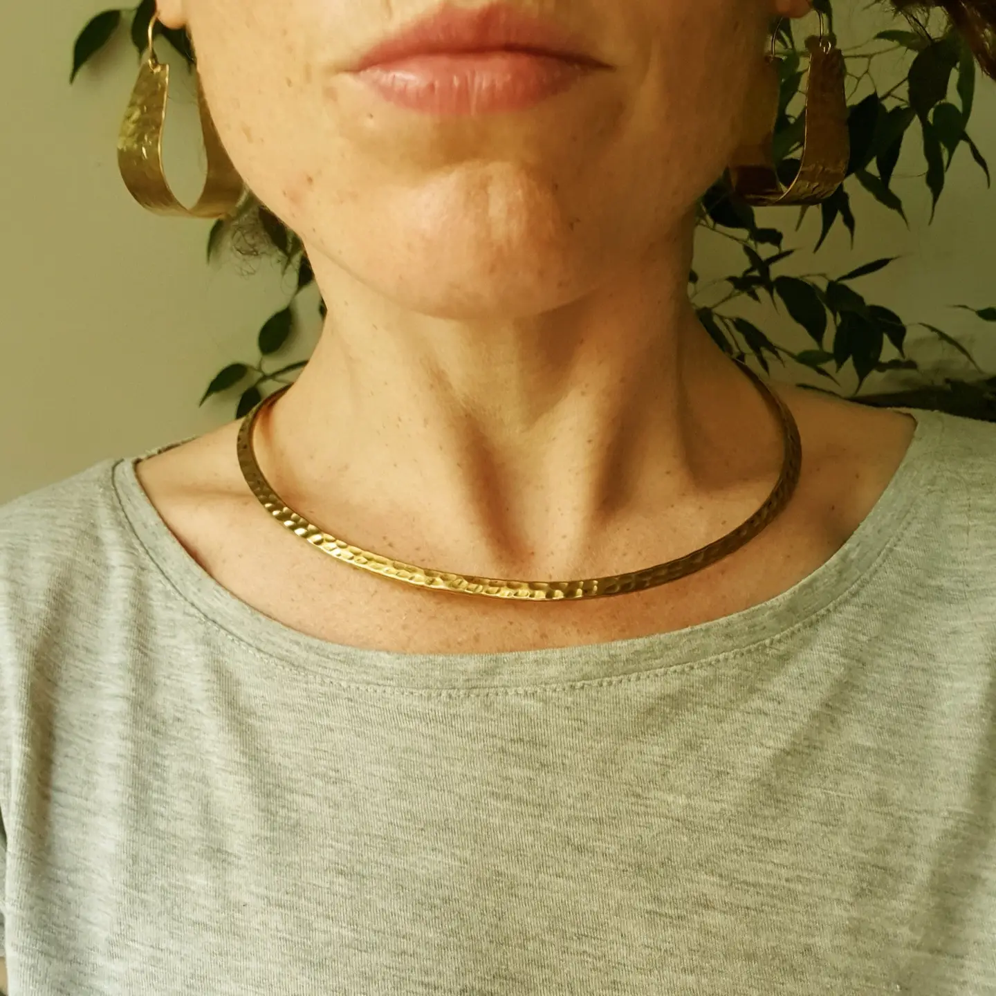 Ethnic Choker Brass Necklace - Image 4